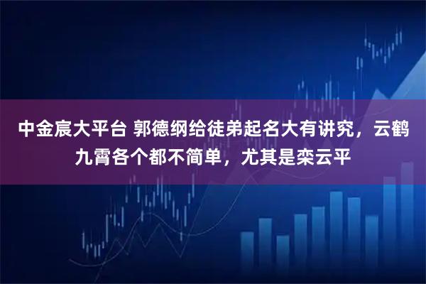 中金宸大平台 郭德纲给徒弟起名大有讲究,云鹤九霄各个都不简单,尤其是栾云平